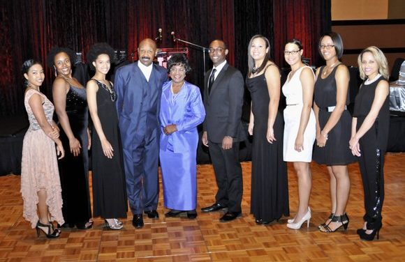 Rushion and Cicely McDonald present the first of $75,000 in scholarships to African American Students